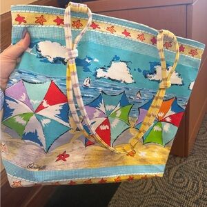 Anne Ormsby Sun n Sand LG Zip Beach Bag Tote Beach Umbrellas